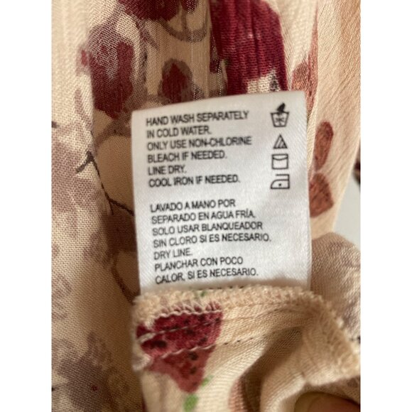 Patrons Of Peace Women’s Pink Floral Open-front Kimono Cardigan Size M - Picture 7 of 7